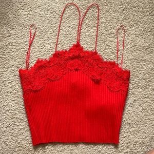 Zara red crop top size L
